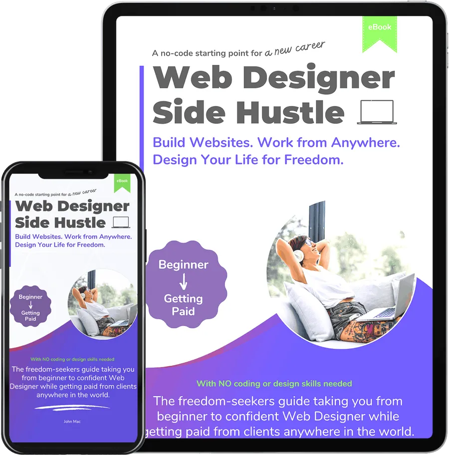 Beginner eBook cover: web design side hustle